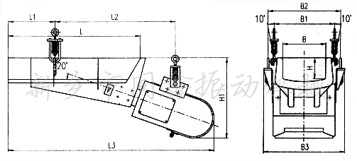 GZ系列电磁振动给料机产品外形尺寸图-同鑫振动机械